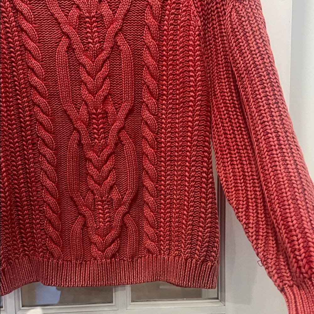 Free People Rich Red Cable Knit Sweater - Picture 4 of 9